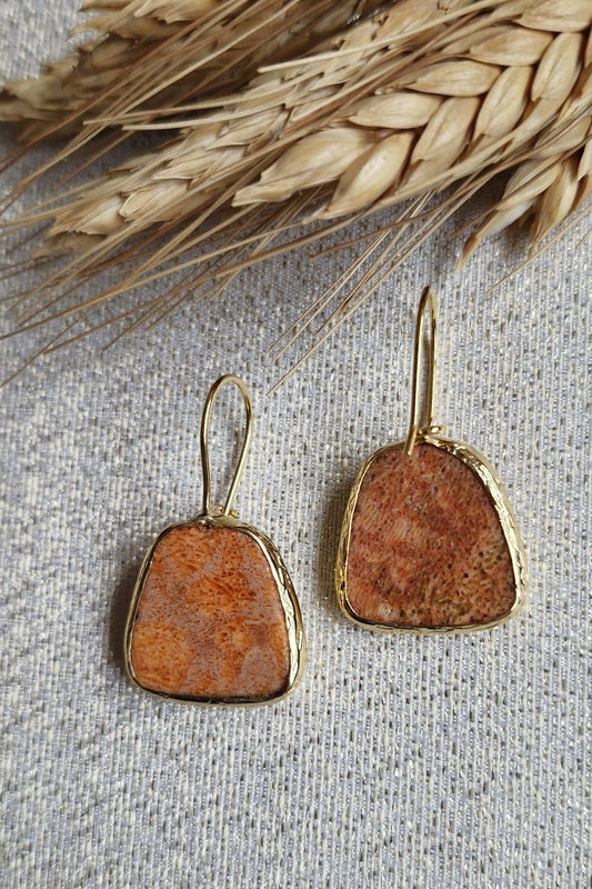 Earrings / Gold Plated Coral Larnil Default Title Default Title-