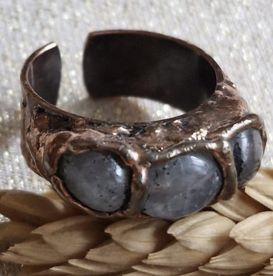Rings / Adjustable Copper Labradorite Larnil Range Adjustable / Circumference (cm) = 6 cm ( 60 mm ) Range Adjustable / Circumference (cm) = 6 cm ( 60 mm )-