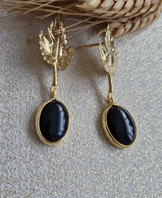 Earrings / Gold Plated Agate Larnil Default Title Default Title-