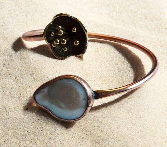 Bracelets / Adjustable Copper Bronze Pearl Larnil Range adjustable / standard ( wrist size = 19 cm ) Range adjustable / standard ( wrist size = 19 cm )-