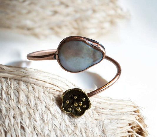 Bracelets / Adjustable Copper Bronze Pearl Larnil Range adjustable / standard ( wrist size = 19 cm ) Range adjustable / standard ( wrist size = 19 cm )-