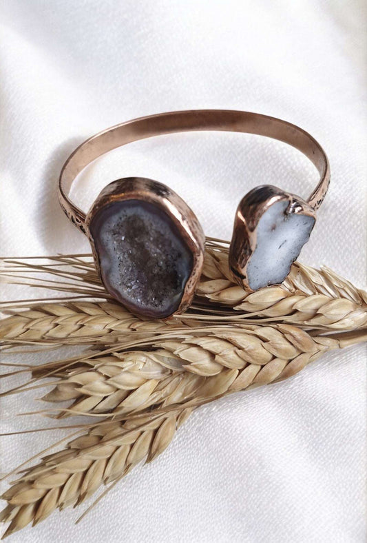 Bracelets / Adjustable Copper Fossil Agate Larnil Range adjustable / standard ( wrist size = 19 cm ) Range adjustable / standard ( wrist size = 19 cm )-