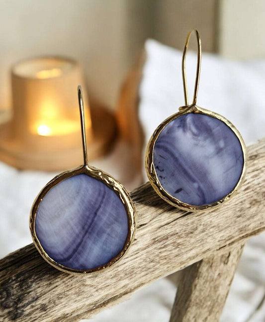 Earrings / Mother of Pearl Gold Plated Larnil 20 cm 20 cm-