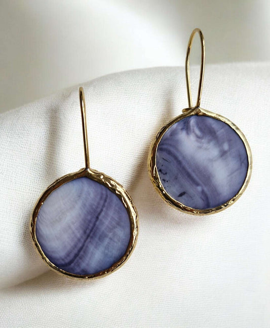 Earrings / Mother of Pearl Gold Plated Larnil 20 cm 20 cm-