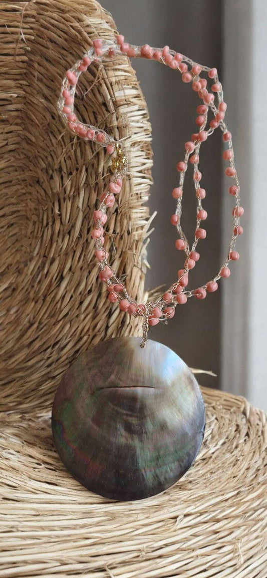 Necklaces / Mother of Pearl Crystal Beads Larnil Default Title Default Title-