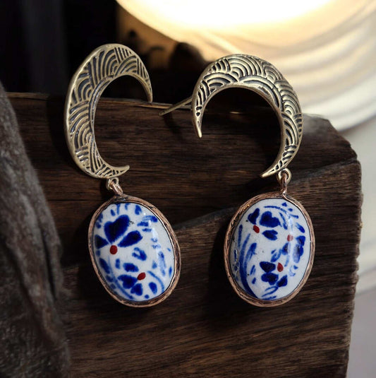 Earrings / Brass Copper Ceramic Larnil Default Title Default Title-