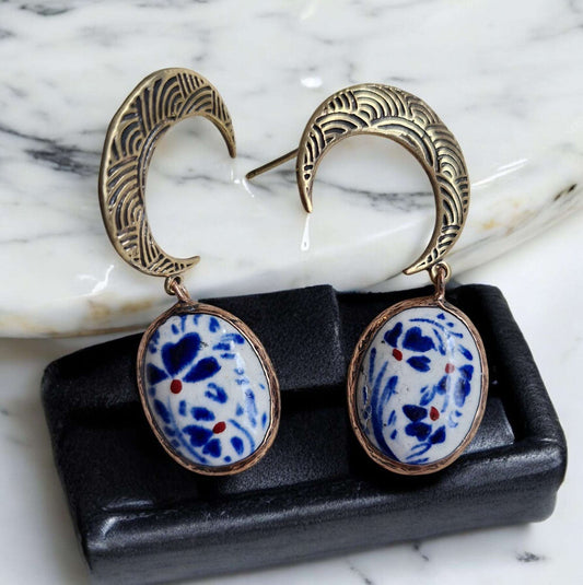 Earrings / Brass Copper Ceramic Larnil Default Title Default Title-