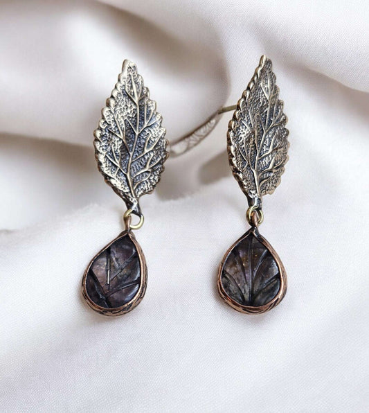 Earrings / Brass Copper Amethyst Larnil Default Title Default Title-