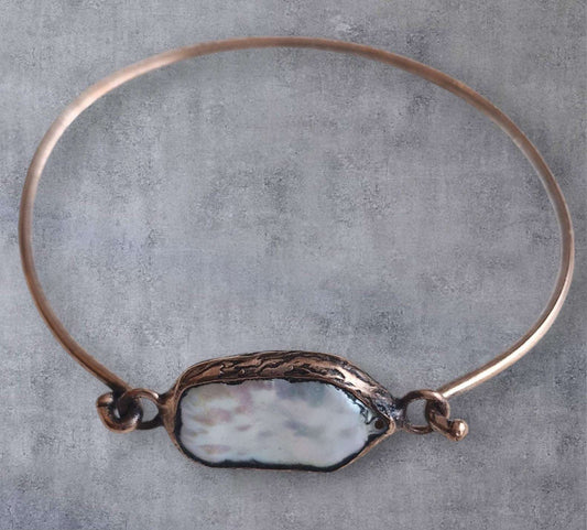 Bracelets / Adjustable Pearl Copper Larnil Wrist Size (cm) = 19 cm Wrist Size (cm) = 19 cm-