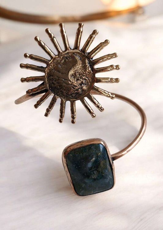 Bracelets / Adjustable Copper Bronze Mossy Agate Larnil Range adjustable / standard ( wrist size = 19 cm ) Range adjustable / standard ( wrist size = 19 cm )-