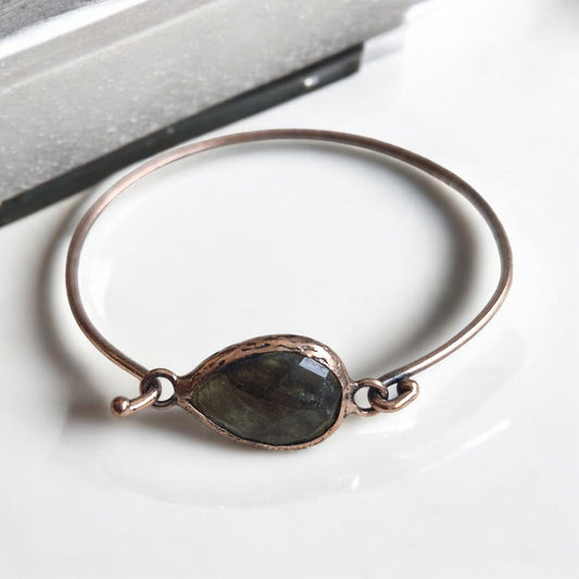 Bracelets / Adjustable Copper Labradorite Larnil Wrist Size (cm) = 19 cm Wrist Size (cm) = 19 cm-