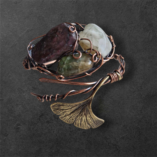 Bracelets / Adjustable Copper Tourmaline Moonstone Larnil Range adjustable / standard ( wrist size = 19 cm ) Range adjustable / standard ( wrist size = 19 cm )-