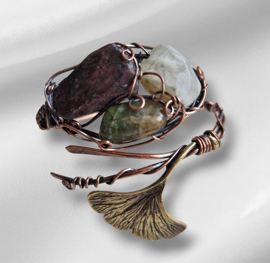 Bracelets / Adjustable Copper Tourmaline Moonstone Larnil Range adjustable / standard ( wrist size = 19 cm ) Range adjustable / standard ( wrist size = 19 cm )-