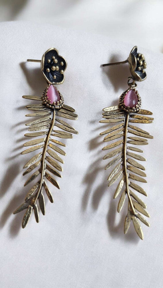 Earrings/ Bronze Brass Handmade Glass Larnil Default Title Default Title-