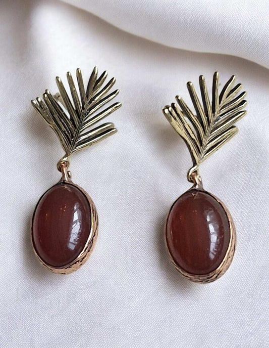 Earrings / Brass Copper Agate Larnil Default Title Default Title-