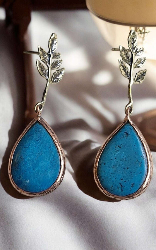 Earrings / Brass Copper Turquoise Larnil Default Title Default Title-