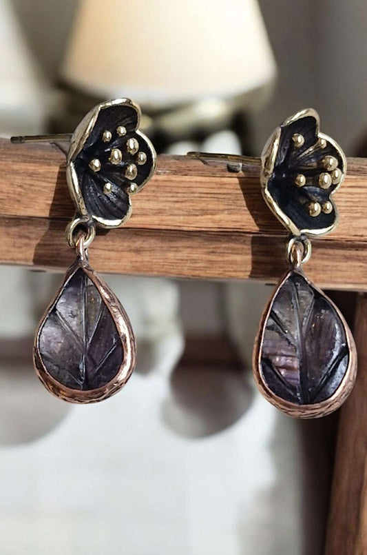 Earrings / Bronze Copper Amethyst Larnil Default Title Default Title-