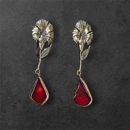 Earrings / Copper Brass Coral Larnil Default Title Default Title-