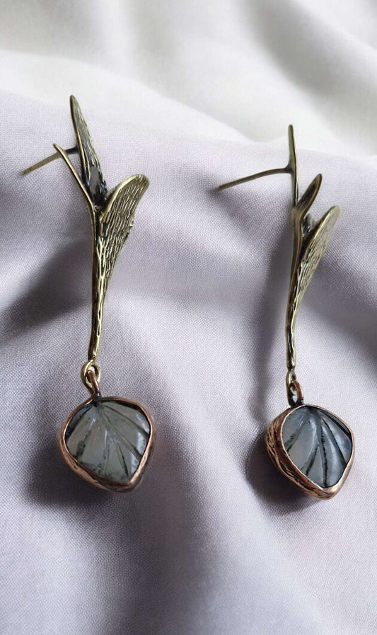 Earrings / Brass Copper Agate Larnil Default Title Default Title-